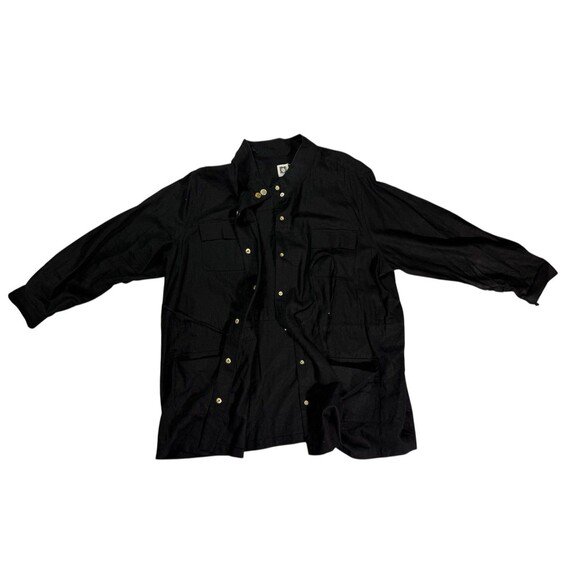 Anne Klein Black Linen blend Jacket Women' SZ 3X drawstring coat - Picture 7 of 16